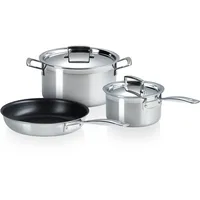Le Creuset 3-teiliges Kochgeschirrset aus 3-ply Edelstahl, 53810000010001