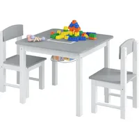 Woltu Kindersitzgruppe mit 2 Stühlen  weiß/grau