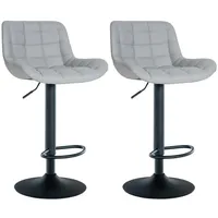 CLP 2er Set Barhocker Tover grau/Kunstleder