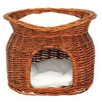 LIONTO Weidenkorb für Katze braun
