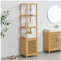 [en.casa] Badezimmerregal, Liminka Badregal mit Schranktür 140x34x33cm