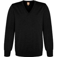 Maerz Muenchen Strickpullover mit V-Ausschnitt, Black, 58