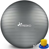 TRESKO Gymnastikball mit GRATIS Übungsposter inkl. Luftpumpe - Yogaball
