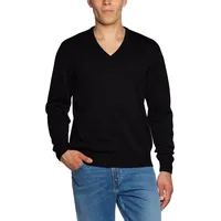 Maerz Muenchen Strickpullover mit V-Ausschnitt, Black, 56