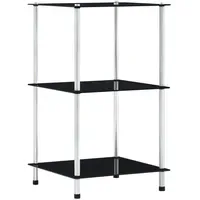 VidaXL Regal mit 3 Ablagen Schwarz 40x40x67 cm Hartglas