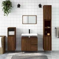 VidaXL Badschrank Braun Eichen-Optik 65x33x60 cm Holzwerkstoff