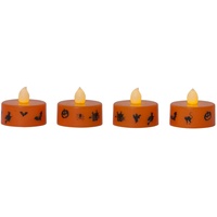 Star Trading LED Teelichter Halloween D:4cm mit Batterien orange