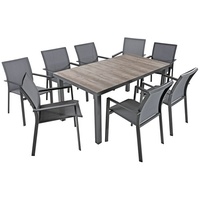Garden Pleasure Sitzgruppe RANA, grau Kunststoff, Metall, 9-teilig