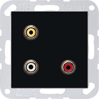 Jung MAA1031SW Multimedia-Anschlusssystem Cinch Audio / Composite Video, schwarz