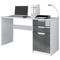 Vladon Schreibtisch Grau, 129x76x60 cm, Arbeitszimmer, Schreibtische, Bürotische