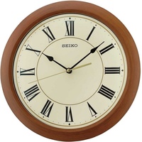 Seiko Wanduhr braun Kunststoff Schleichende Sekunde QXA713T