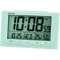 Seiko Clock Wecker digital hellblau LCD QHL090L