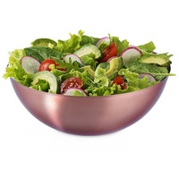 Relaxdays 3 x Salatschüssel, Edelstahl, Ø 23,5 cm, runde