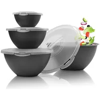 Hausfelder Salatschüssel Set groß mit Deckel, Schüsselset 0,7-6 L