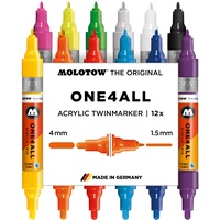 Molotow One4All Twin 1.5/4mm Acrylmarker Main-Kit 1 sortiert 12er-Set