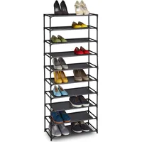 Relaxdays Schuhregal Stecksystem, 10 Ebenen, für 30 Paar Schuhe,