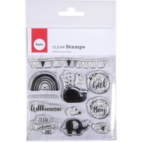 Rayher Clear Stamps Willkommen Baby, Bogen 97 x 102,5