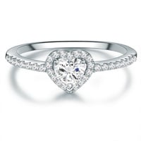 Trilani Ring Herz Sterling Silber Zirkonia in 53 Damen