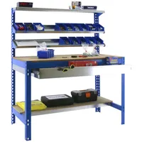 Proregal Werkbank Blau, Metall, 90x84x61 cm, Freizeit, Heimwerken, Werkstatt,