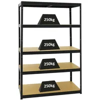Proregal Schwerlastregal, Schwarz, Metall, Rechteckig, 120x180x60 cm, Freizeit, Heimwerken,