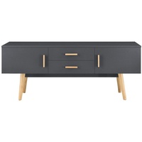 [en.casa] Fernsehtisch Alavus 140x40x56 cm mit Dunkelgrau