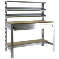 Proregal Werkbank Silber, Metall, 120x84x61 cm, Freizeit, Heimwerken, Werkstatt,