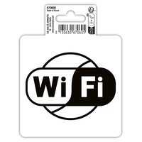 Exacompta 67060E Free Wifi Klebeschild 10x10cm Schwarz-Weiß aus UV-beständigem