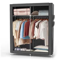 Intirilife Faltschrank 108x170x45 cm in ASCH GRAU - mit