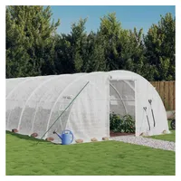 VidaXL Gewächshaus Stahl Weiß Hohlkammerplatten 4 mm 24 m2