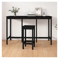 VidaXL Bartisch Schwarz 180x80x110 cm Massivholz Kiefer - Schwarz
