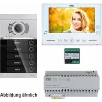 Grothe V-2V-VMO-ASU1-07WE Video-Türsprechanlage 2-Draht, WLAN Komplett-Set Schwarz