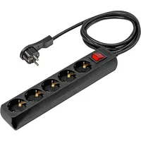As - Schwabe Steckdosenleiste 5-fach 2 m Schwarz 1