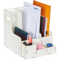 Relaxdays Stehsammler, 3 Schuber, DIN A4, mit Schreibtisch Organizer,