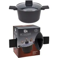 Excellent Houseware Kasserolle mit Deckel 24 cm - Schwarz