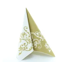 Mank Servietten Pomp Gold Weiß festlich Hochzeitsdeko Serviette goldene
