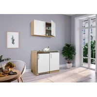 Respekta Küche Miniküche Singleküche Küchenzeile Pantry Eiche Weiß Levin