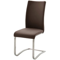 MCA Furniture Freischwinger mit Edelstahlgestell Letitia ¦ braun ¦