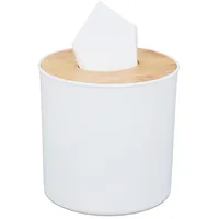 Relaxdays Kosmetiktuchbox mit Deckel, Bad, modernes Design, Kunststoff Behälter,