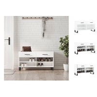 VidaXL Schuhbank Hochglanz-Weiß 102x35x55 cm Holzwerkstoff
