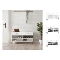 VidaXL Schuhbank Hochglanz-Weiß 102x35x55 cm Holzwerkstoff