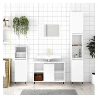 VidaXL Badschrank Hochglanz-Weiß 80x33x60 cm Holzwerkstoff