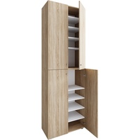 VCM Schuhschrank Lona Sonoma Eiche ca. 70x220x40cm