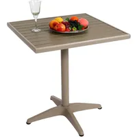 Mendler Gartentisch HWC-J95, Balkontisch Bistrotisch, Gastronomie Outdoor-Beschichtung Alu Holzoptik