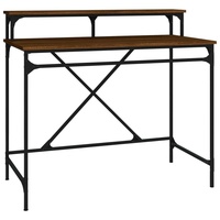 VidaXL Schreibtisch Braun Eichen-Optik 100x50x90cm Holzwerkstoff Eisen