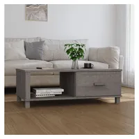 VidaXL Couchtisch HAMAR Hellgrau 100x55x35 cm Massivholz Kiefer