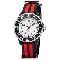 REGENT Kinder Jugend-Armbanduhr rot schwarz Analog F-1205 Textil-Armband D2URBA384