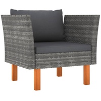 VidaXL Polyrattan Gartensofa eukalyptus massivholz/grau