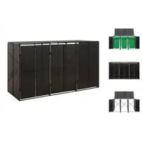VidaXL Mülltonnenbox für 3 Tonnen Schwarz 207x80x117 cm Poly