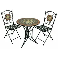 Lomadox Bistro-Set 3-tlg. Schwarz
