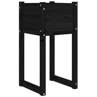 VidaXL Pflanzkübel Schwarz 40x40x81 cm Massivholz Kiefer